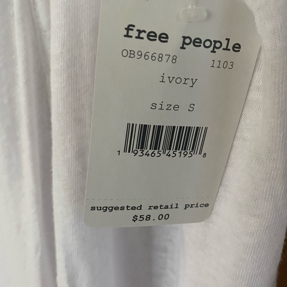 Free people white cotton Tunic with front slit (S) - Picture 4 of 10